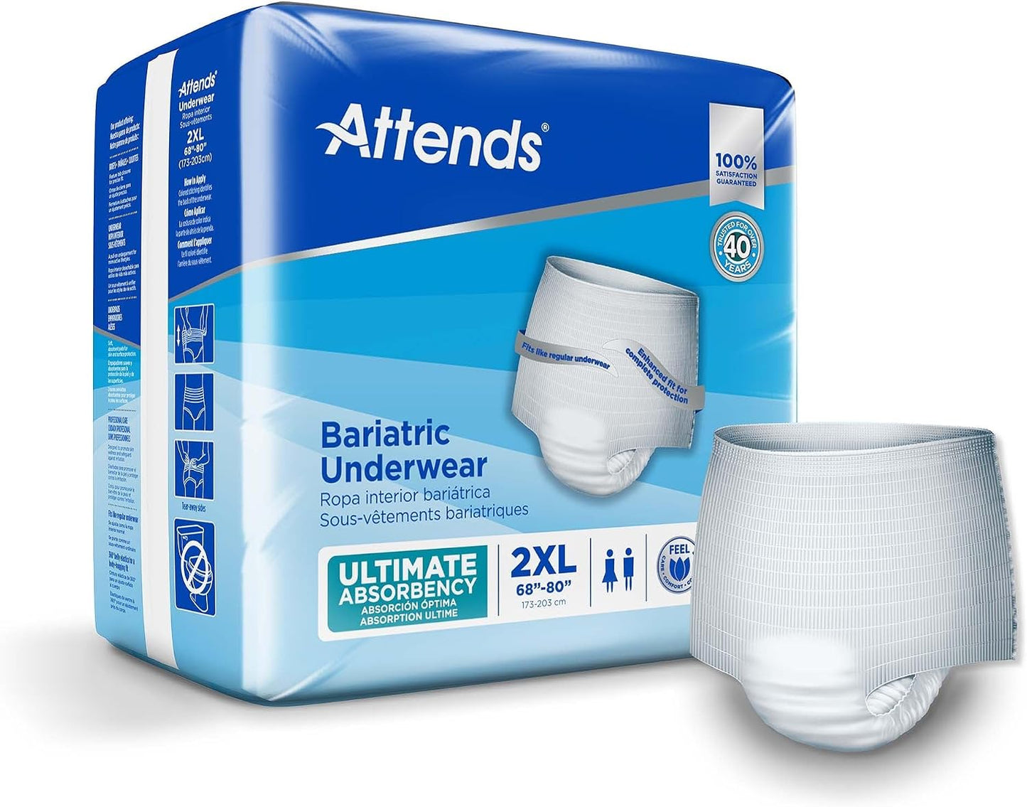 UNDERWEAR PROTECTIVE ATTENDS && BARIT XXL 68-80IN CA/4X12 AU50 - ActivKare