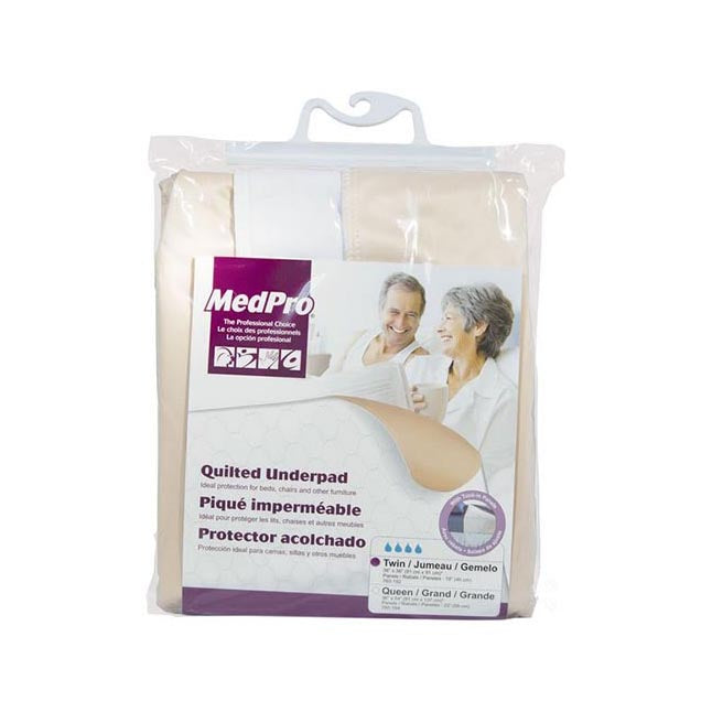 Reusable Underpad White Medium 34in x 36in, Moderate-Heavy Absorbency, Quilted - Each
