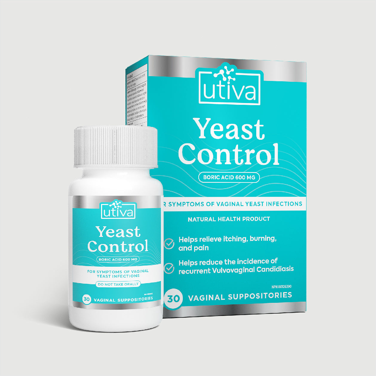 UTIVA Yeast Control (Boric Acid Suppositories) - ActivKare