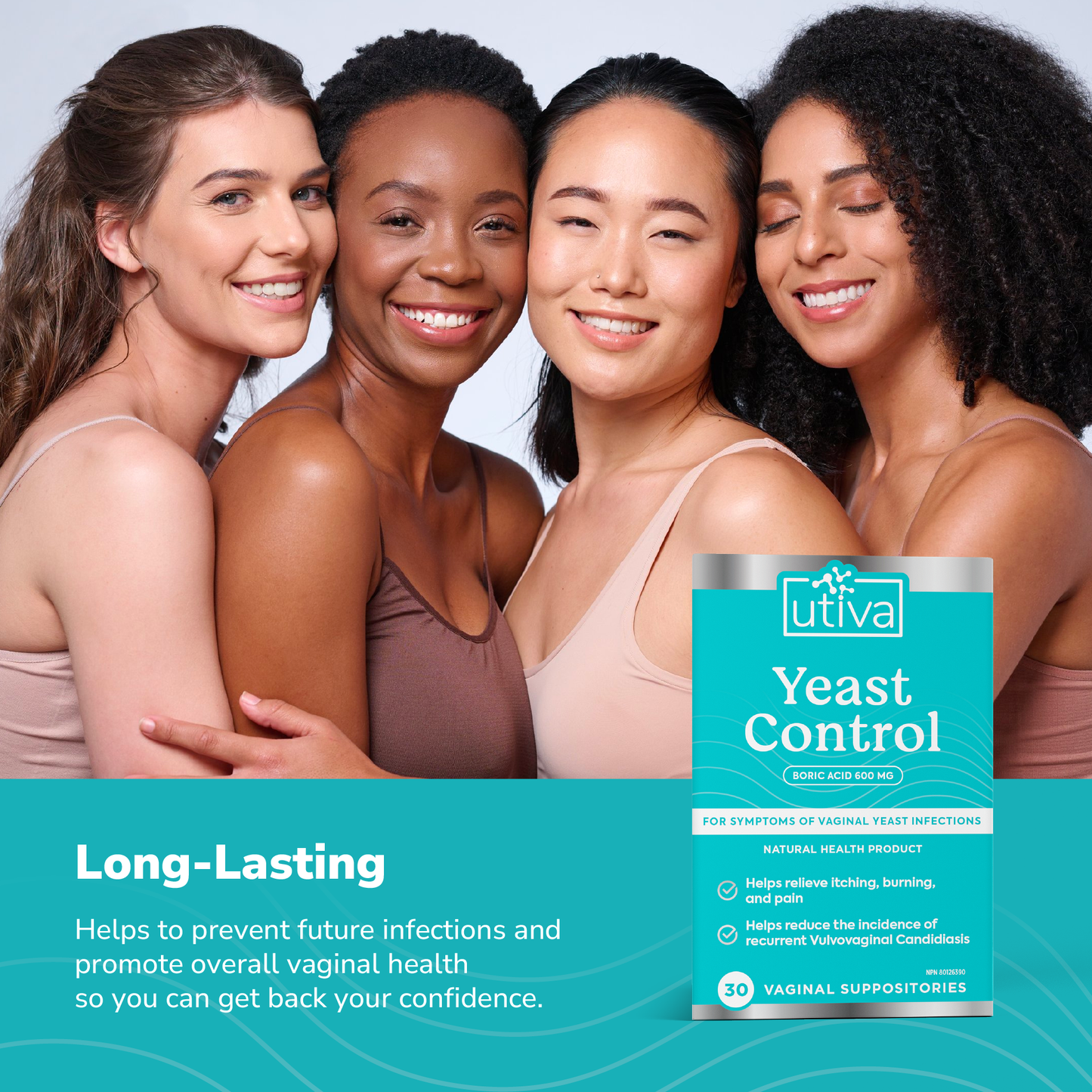 UTIVA Yeast Control (Boric Acid Suppositories) - ActivKare