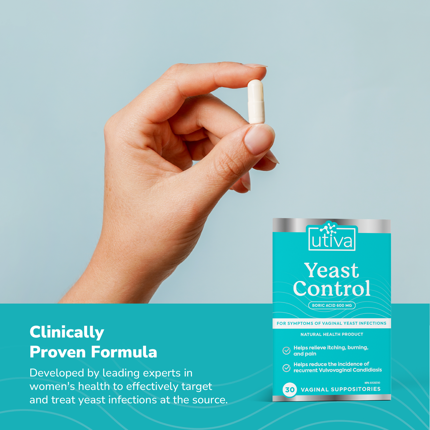 UTIVA Yeast Control (Boric Acid Suppositories) - ActivKare