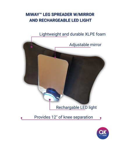 MiWay™ Leg Spreader w/Mirror and rechargeable LED light - ActivKare