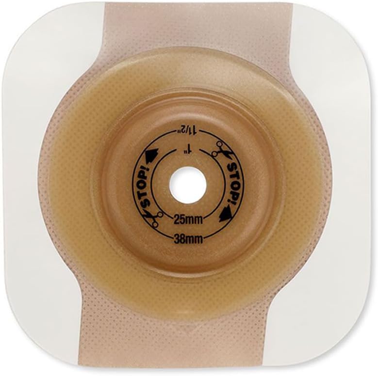 CeraPlus Convex Skin Barrier, Cut-to-Fit 1.5in, Floating Flange with Tape, Flange Size, 2.25in - Box of 5