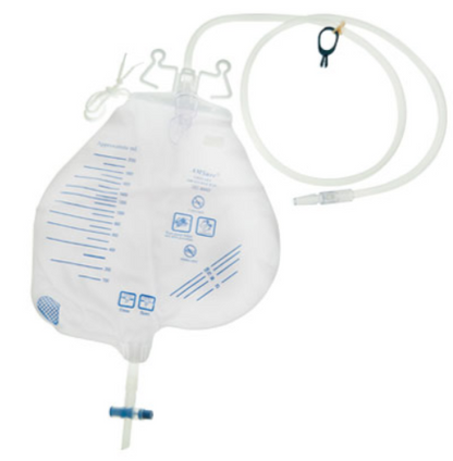 AMSure Urinary Drainage Bag, 2000mL, Anti-Reflux Valve, Sampling Port, Hanger - Case of 20
