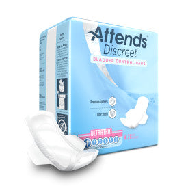 Attends Discreet Ultrathin Pads 9" x 3.5" - 24 Bags of 20 - ActivKare
